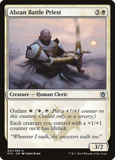 Abzan Battle Priest (KTK) #1 Uncommon (Moderately Played) Khans of Tarkir Magic: The Gathering: 2014