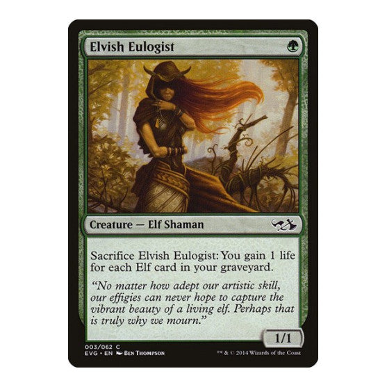 Elvish Eulogist (DD3) #3 Common (Damaged) Duel Decks: Anthology Magic: The Gathering: 2014