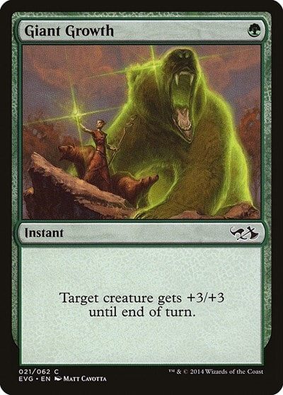 Giant Growth EVG (DD3) #21 Common (Moderately Played) Duel Decks: Anthology Magic: The Gathering: 2014