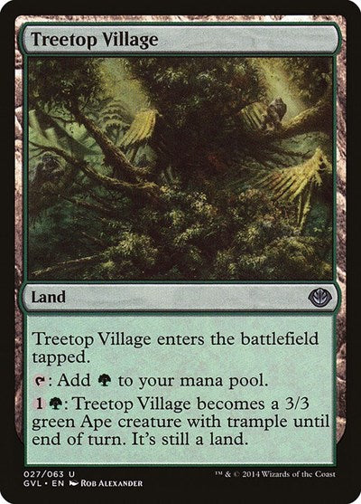 Treetop Village (DD3) #27 Uncommon (Moderately Played) Duel Decks: Anthology Magic: The Gathering: 2014