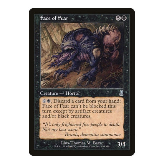 Face of Fear (ODY) #134 Uncommon (Lightly Played) Odyssey Magic: The Gathering: 2001
