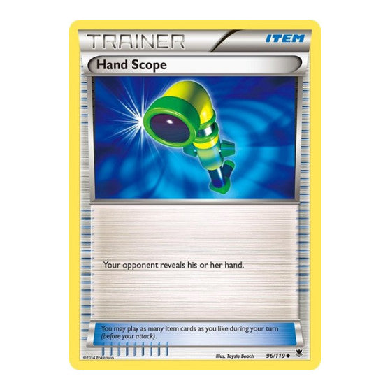 Hand Scope (PHF) #96/119 Uncommon (Reverse Holofoil Heavily Played) XY - Phantom Forces Pokemon: 2014