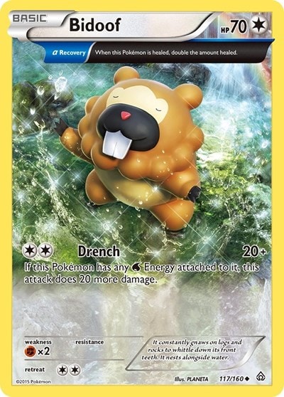 Bidoof (Alpha) (PRC) #117/160 Uncommon XY - Primal Clash Pokemon: 2015