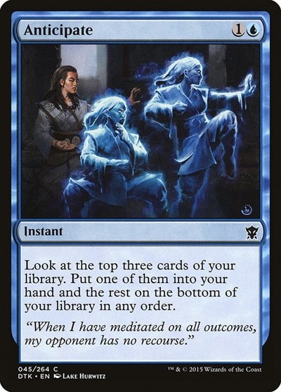 Anticipate (DTK) #45 Common (Heavily Played) Dragons of Tarkir Magic: The Gathering: 2015