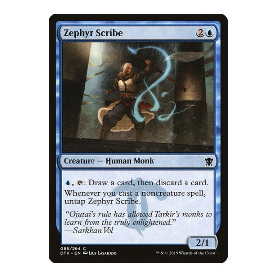Zephyr Scribe (DTK) #85 Common (Heavily Played) Dragons of Tarkir Magic: The Gathering: 2015