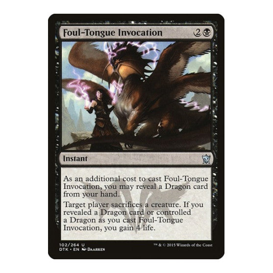 Foul Tongue Invocation (DTK) #102 Uncommon (Lightly Played) Dragons of Tarkir Magic: The Gathering: 2015