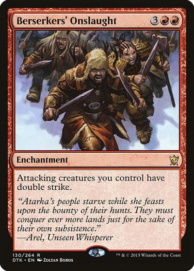 Berserkers Onslaught (DTK) #130 Rare (Damaged) Dragons of Tarkir Magic: The Gathering: 2015