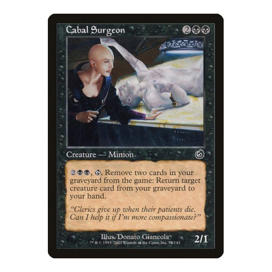Cabal Surgeon (TOR) #52 Common (Heavily Played) Torment Magic: The Gathering: 2002