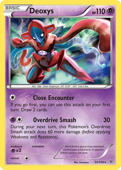 Deoxys (ROS) #33/108 Holo Rare (Holofoil Lightly Played) XY - Roaring Skies Pokemon: 2015