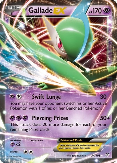 Gallade EX (ROS) #34/108 Ultra Rare XY - Roaring Skies Pokemon: 2015