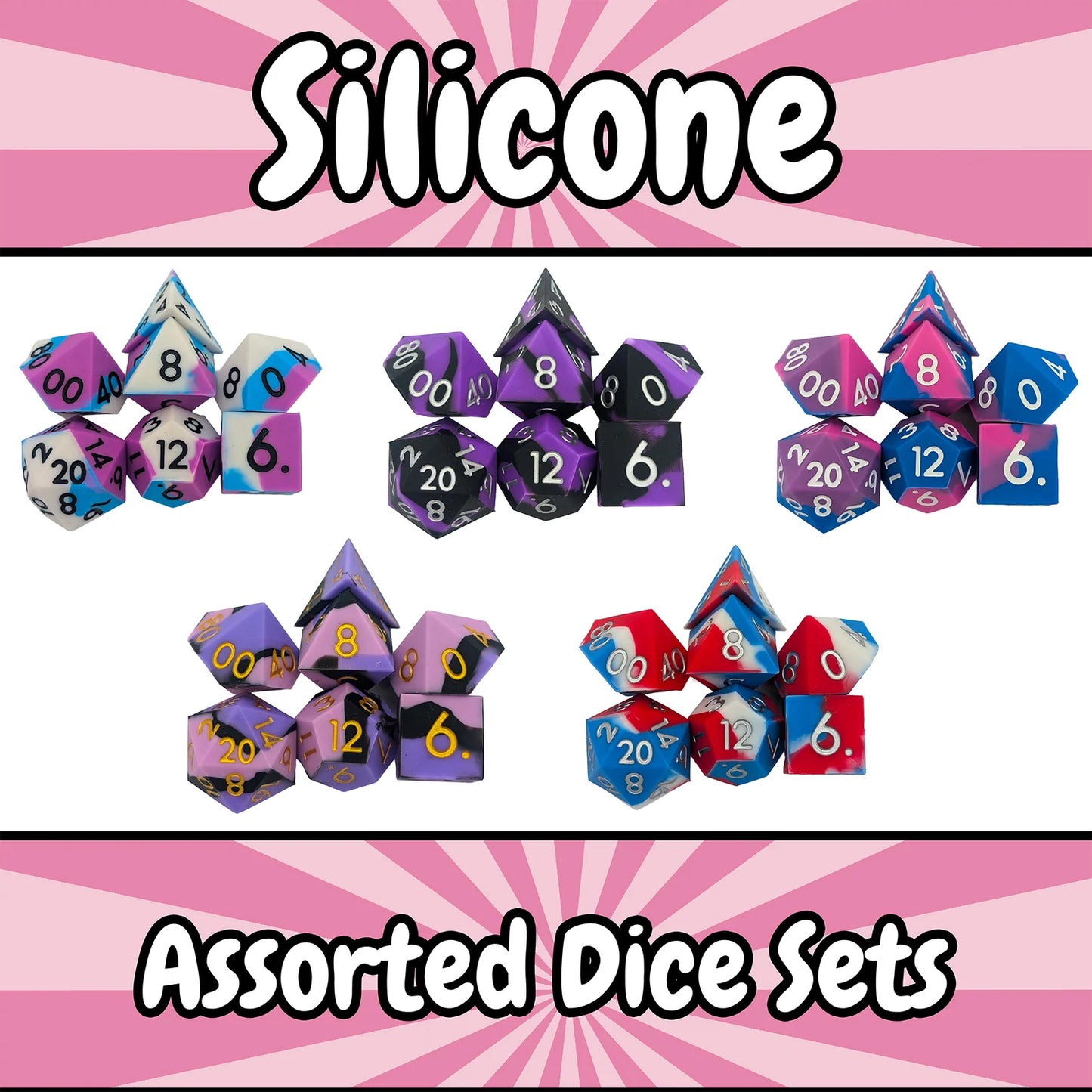 Assorted Silicone Dice Set