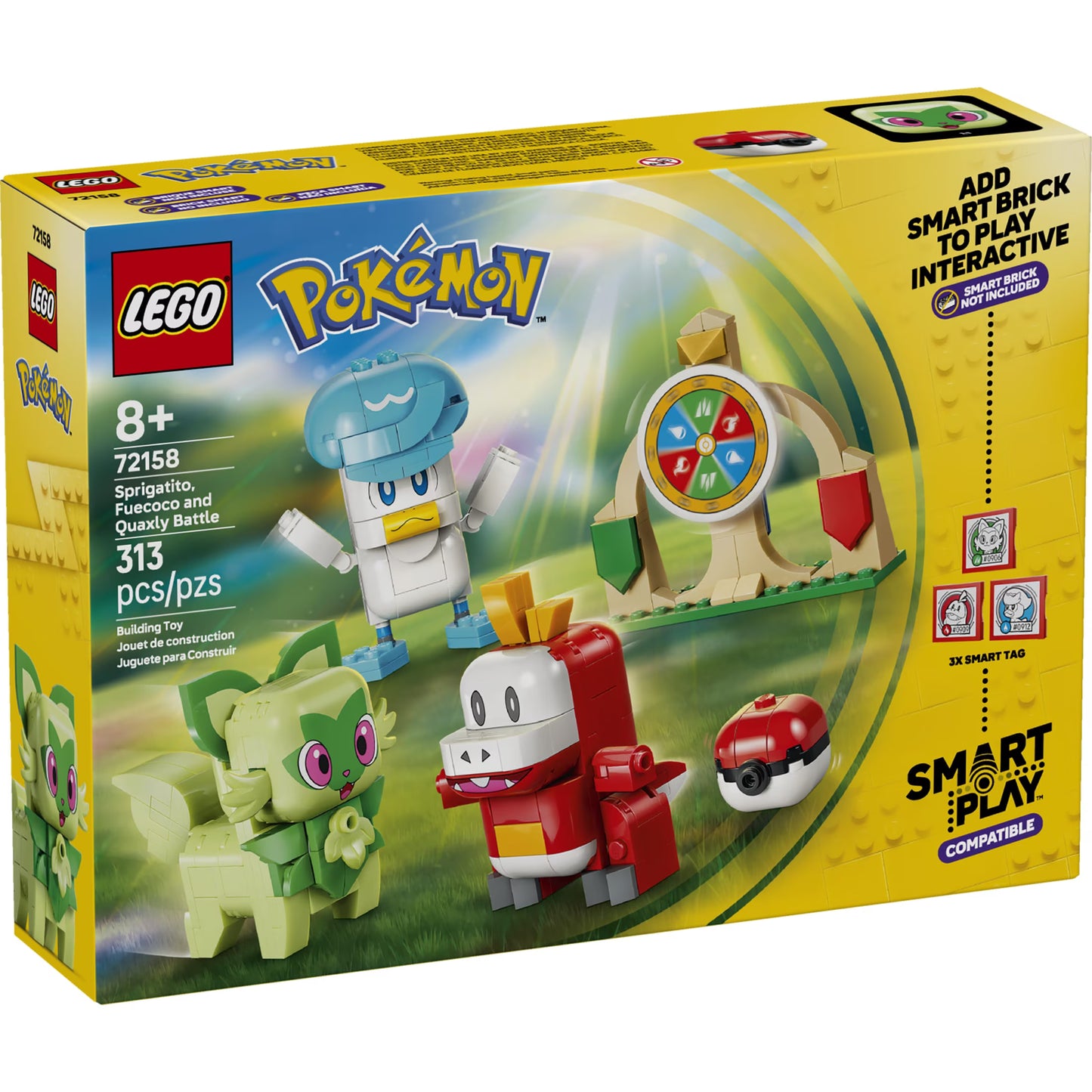 LEGO Pokémon SMART Play: Sprigatito, Fuecoco and Quaxly Battle - 3 SMART Tags and 3 Pokémon - Interactive Toy - 72158