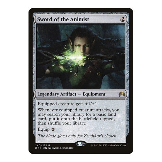 Sword of the Animist (ORI) #240 Rare (Near Mint) Magic Origins Magic: The Gathering: 2015