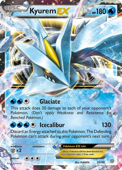 Kyurem EX (AOR) #25/98 Ultra Rare (Holofoil Damaged) XY - Ancient Origins Pokemon: 2015