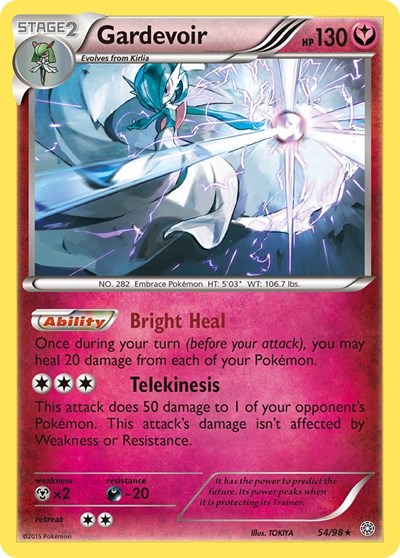 Gardevoir (AOR) #54/98 Holo Rare (Reverse Holofoil Heavily Played) XY - Ancient Origins Pokemon: 2015