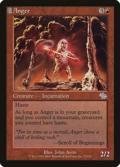 Anger (JUD) #77 Uncommon Judgment Magic: The Gathering: 2002