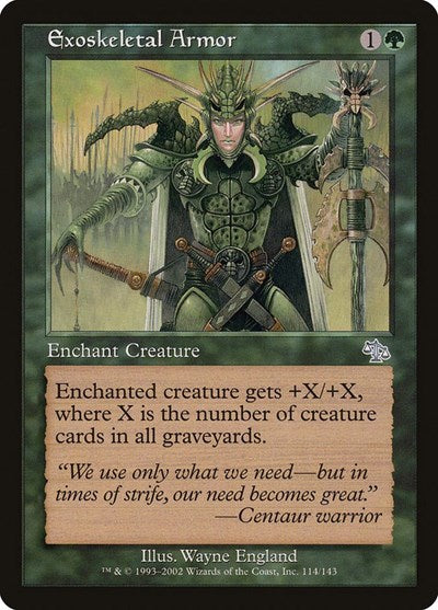Exoskeletal Armor (JUD) #114 Uncommon (Heavily Played) Judgment Magic: 2002
