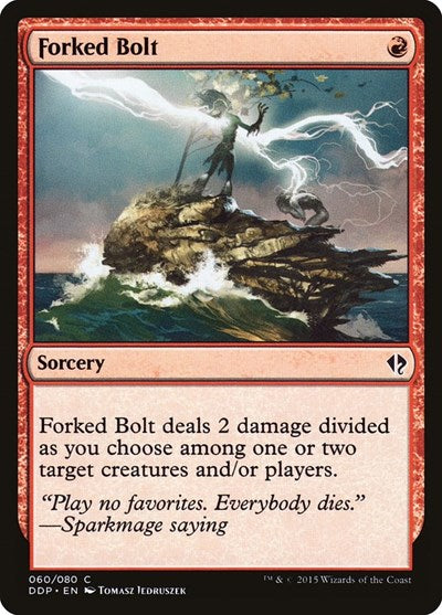 Forked Bolt (DDP) #60 Common (Lightly Played) Duel Decks: Zendikar vs. Eldrazi Magic: The Gathering: 2015