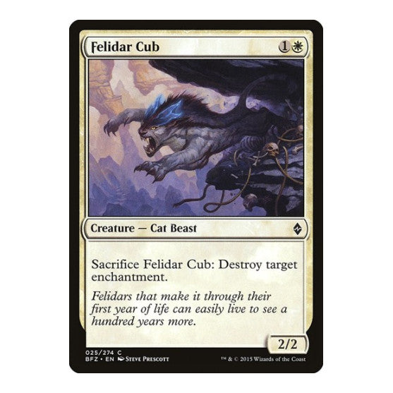 Felidar Cub (BFZ) #25 Common (Lightly Played) Battle for Zendikar Magic: The Gathering: 2015