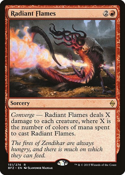 Radiant Flames (BFZ) #151 Rare (Lightly Played) Battle for Zendikar Magic: The Gathering: 2015