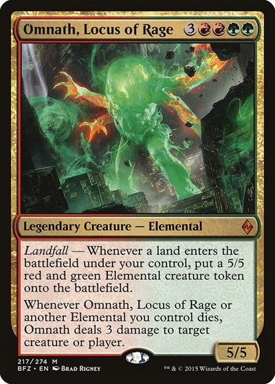 Omnath Locus of Rage (BFZ) #217 Mythic Rare (Moderately Played) Battle for Zendikar Magic: The Gathering: 2015