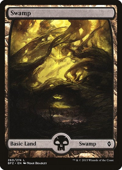 Swamp 260 Full Art (BFZ) #260 Land (Lightly Played) Battle for Zendikar Magic: The Gathering: 2015