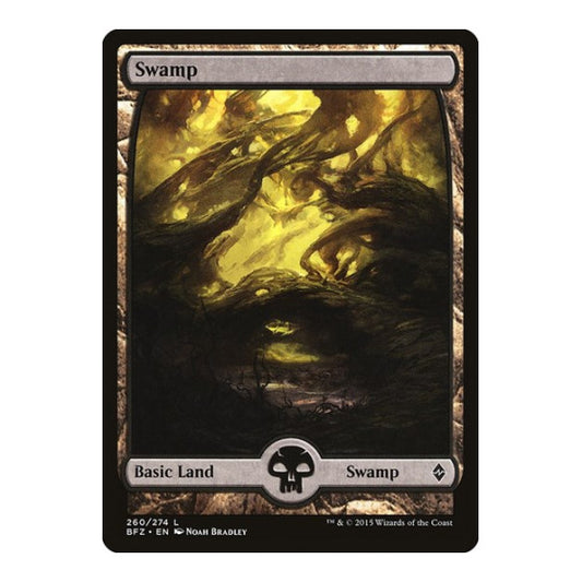 Swamp (260) - Full Art (BFZ) #260 Land (Lightly Played) Battle for Zendikar Magic: The Gathering: 2015