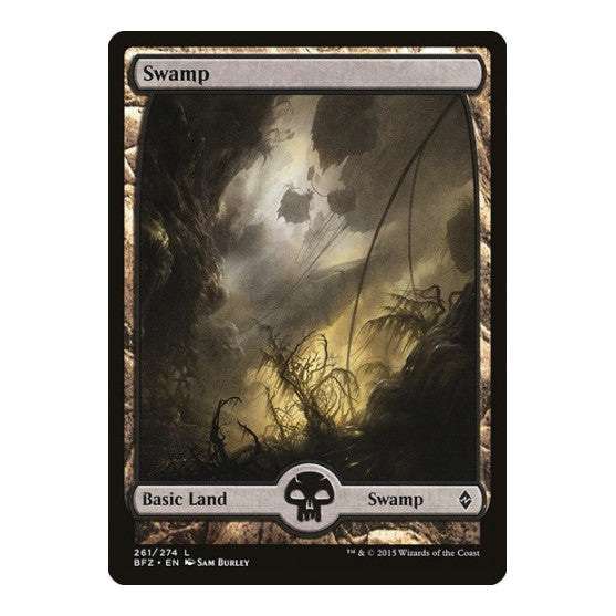 Swamp (261) - Full Art (BFZ) #261 Land (Lightly Played) Battle for Zendikar Magic: The Gathering: 2015