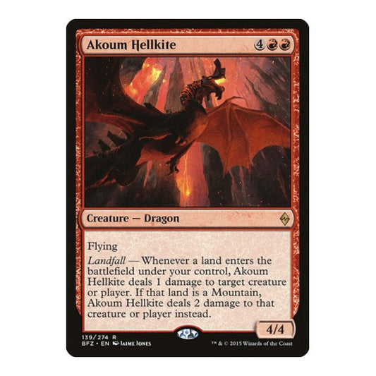 Akoum Hellkite (BFZ) #139 Rare Battle for Zendikar Magic: The Gathering: 2015