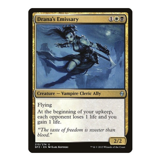 Drana's Emissary (BFZ) #210 Uncommon (Lightly Played) Battle for Zendikar Magic: The Gathering: 2015