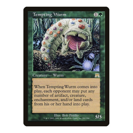 Tempting Wurm (ONS) #291 Rare (Near Mint) Onslaught Magic: The Gathering: 2002