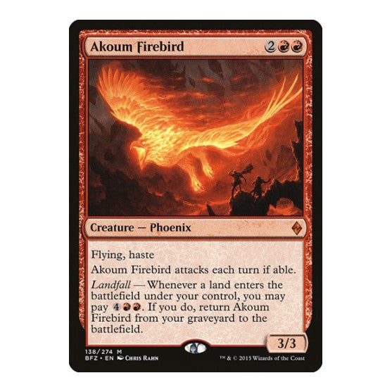 Akoum Firebird (BFZ) #138 Mythic Rare (Lightly Played) Battle for Zendikar Magic: The Gathering: 2015