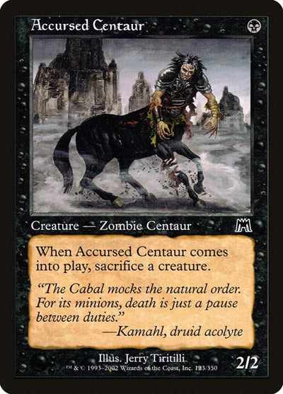 Accursed Centaur (ONS) #123 Common (Moderately Played) Onslaught Magic: The Gathering: 2002