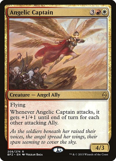 Angelic Captain (BFZ) #208 Rare (Lightly Played) Battle for Zendikar Magic: The Gathering: 2015