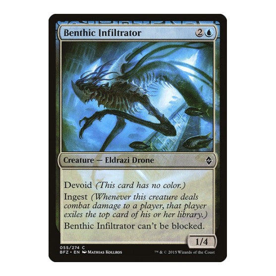 Benthic Infiltrator (BFZ) #55 Common (Moderately Played) Battle for Zendikar Magic: The Gathering: 2015
