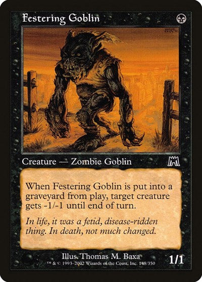 Festering Goblin (ONS) #148 Common (Heavily Played) Onslaught Magic: The Gathering: 2002