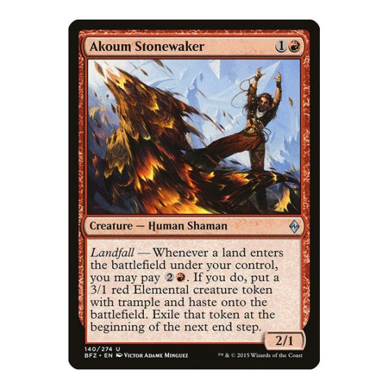 Akoum Stonewaker (BFZ) #140 Uncommon (Lightly Played) Battle for Zendikar Magic: The Gathering: 2015
