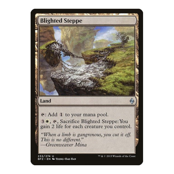 Blighted Steppe (BFZ) #232 Uncommon (Foil Lightly Played) Battle for Zendikar Magic: The Gathering: 2015