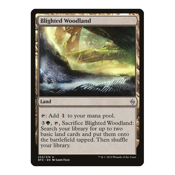 Blighted Woodland (BFZ) #233 Uncommon (Lightly Played) Battle for Zendikar Magic: The Gathering: 2015