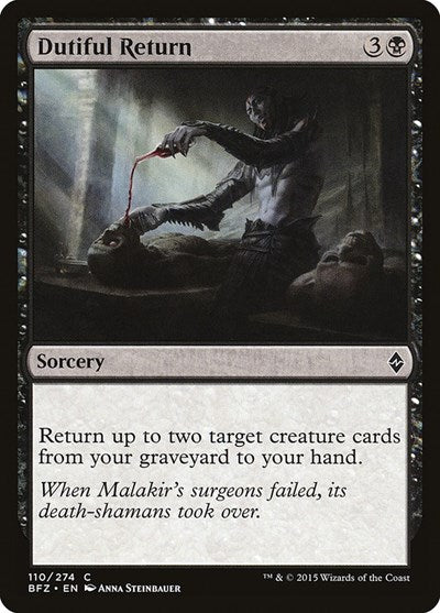 Dutiful Return (BFZ) #110 Common (Lightly Played) Battle for Zendikar Magic: 2015