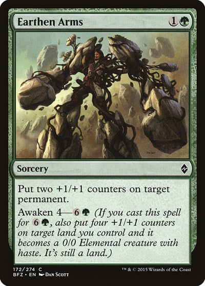 Earthen Arms (BFZ) #172 Common (Lightly Played) Battle for Zendikar Magic: 2015