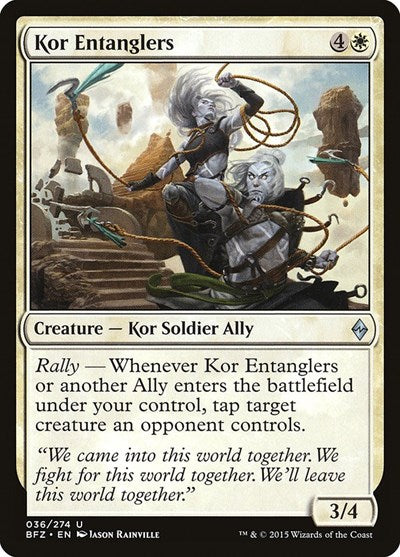 Kor Entanglers (BFZ) #36 Uncommon (Lightly Played) Battle for Zendikar Magic: The Gathering: 2015