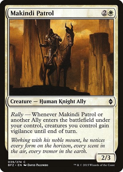Makindi Patrol (BFZ) #39 Common (Lightly Played) Battle for Zendikar Magic: 2015