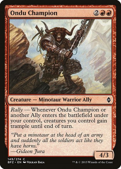 Ondu Champion (BFZ) #149 Common (Lightly Played) Battle for Zendikar Magic: 2015
