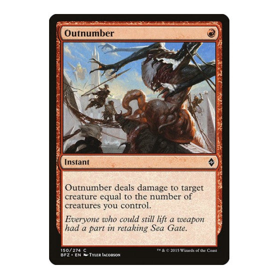 Outnumber (BFZ) #150 Common (Foil Lightly Played) Battle for Zendikar Magic: The Gathering: 2015