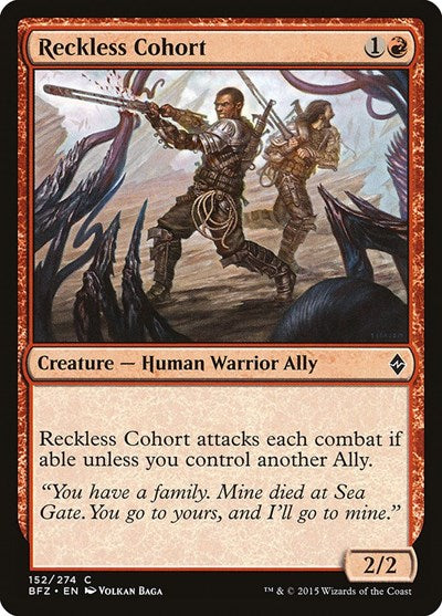 Reckless Cohort (BFZ) #152 Common (Lightly Played) Battle for Zendikar Magic: 2015