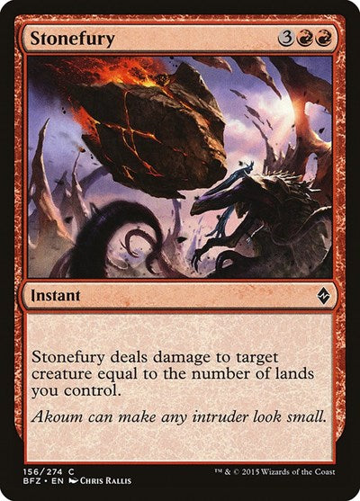 Stonefury (BFZ) #156 Common (Moderately Played) Battle for Zendikar Magic: The Gathering: 2015