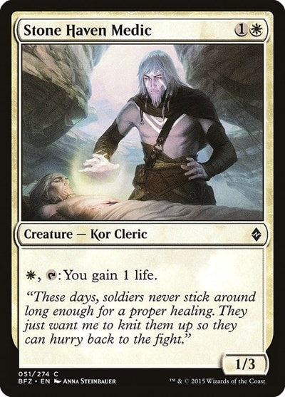 Stone Haven Medic (BFZ) #51 Common Battle for Zendikar Magic: The Gathering: 2015