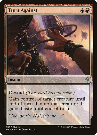 Turn Against (BFZ) #135 Uncommon (Moderately Played) Battle for Zendikar Magic: The Gathering: 2015