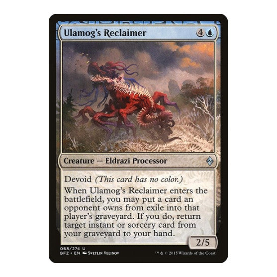 Ulamogs Reclaimer (BFZ) #68 Uncommon (Lightly Played) Battle for Zendikar Magic: The Gathering: 2015
